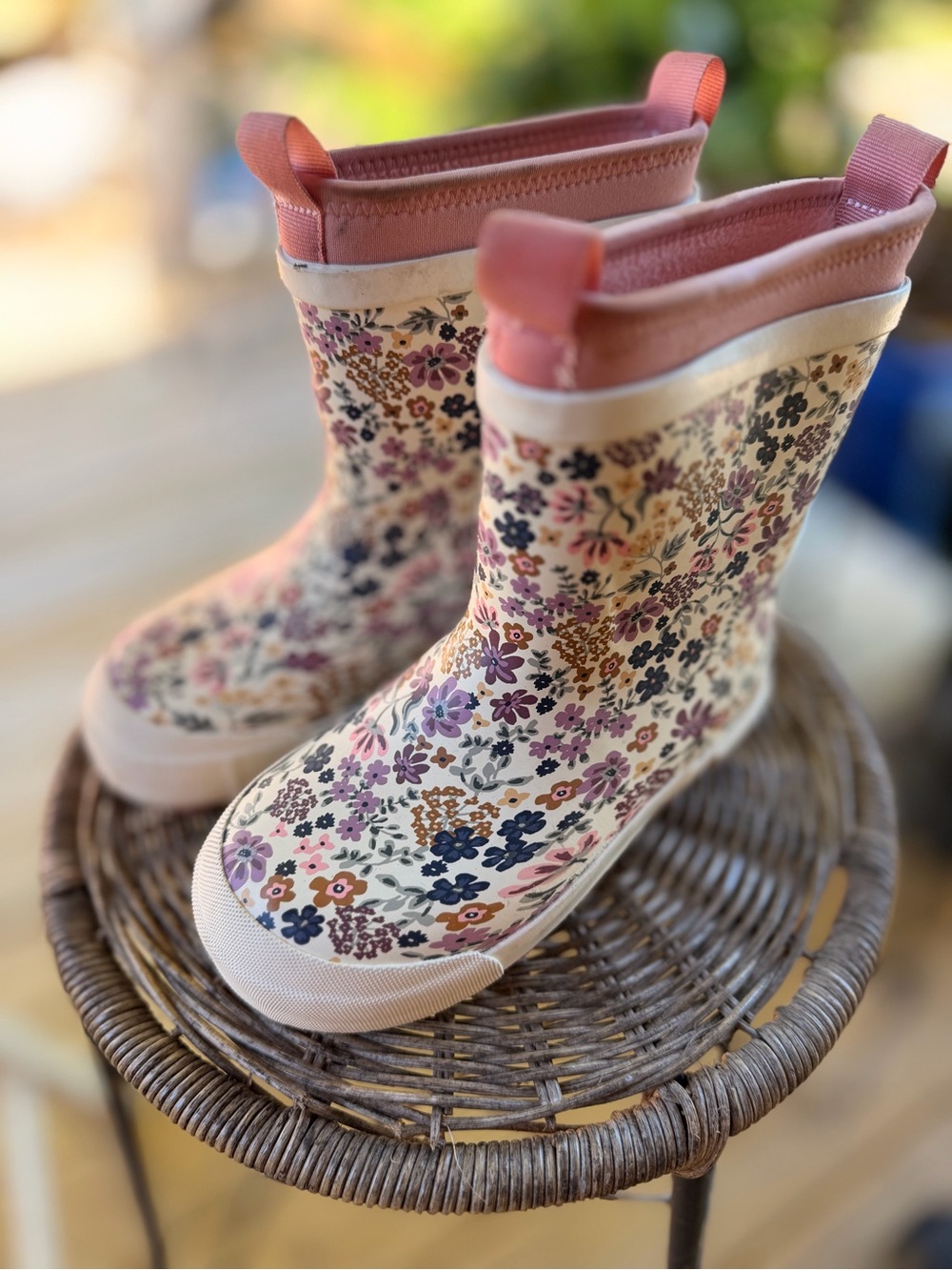 H&M Pink Floral Rain Boots for Kids